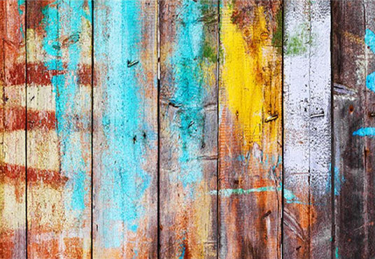 Colorful Graffiti Wood Floor Texture Backdrop For Studio Photo