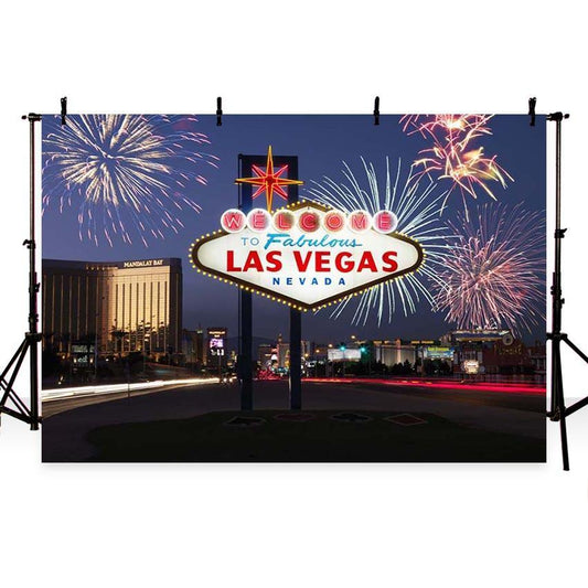 Mocsicka Las Vegas Theme Night City View Backdrop for Party Photography