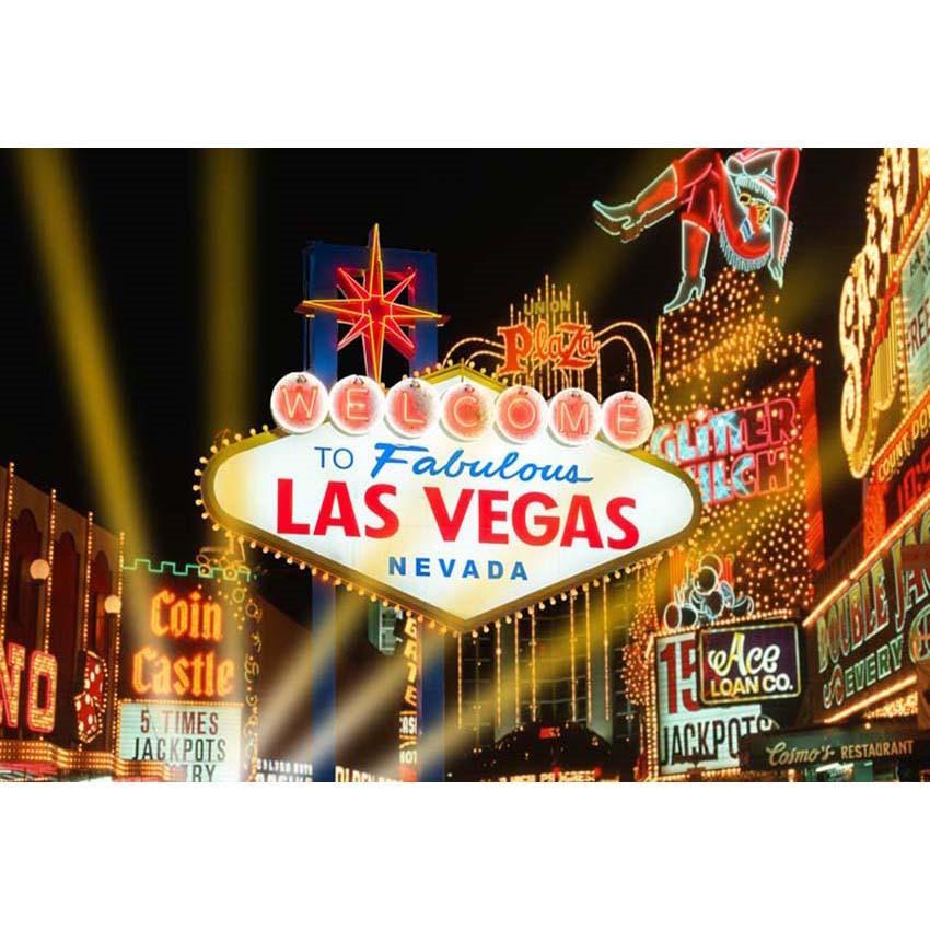 Mocsicka Las Vegas Theme American Cityscape Backdrop for Party Photography