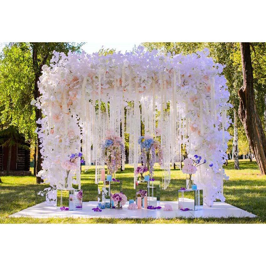 Beautiful White Flowers Backdrop for Wedding Ceremony Baby show Photography