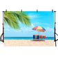 Sunshine Sea Beach Blue Sky Landscape Backdrop for Summer Seaside Theme Photography