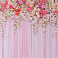 Pink Hanging Flowers Wall Rose Curtain Backdrop for Wedding Party Photography