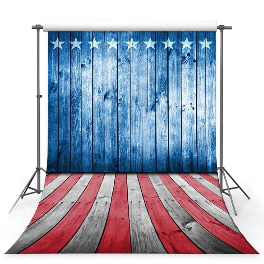 Blue Wood Backdrop America Flag Theme Photography Background