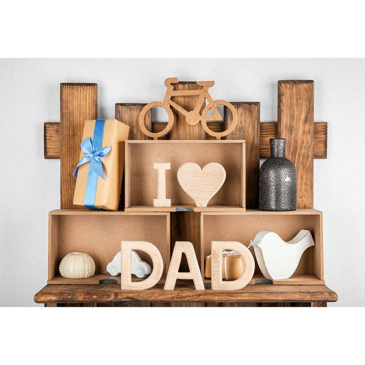 I Love Dad Wood Backdrop Happy Father's Day Photography Background