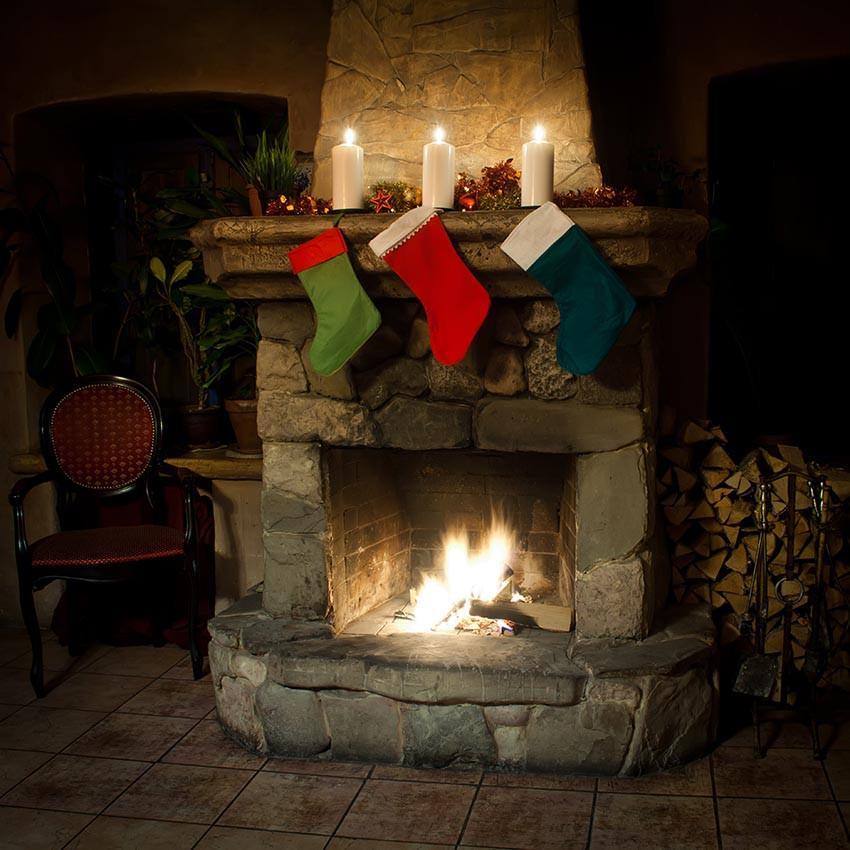 Christmas Theme Stove Sock Fireplace Gift Backdrop for Pictures Decorations Photography
