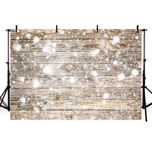 Snow Wood Wall Backdrops for Winter Christmas Photography