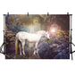 Beautiful Secret Forest White Unicorn Backdrops for Photography Background