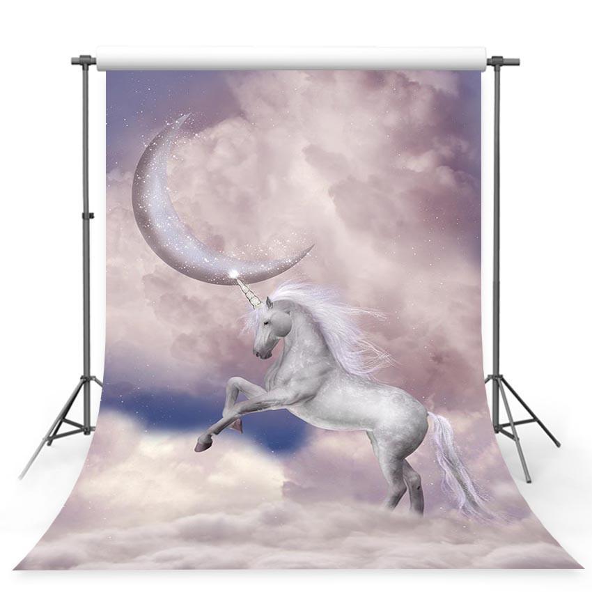 White Unicorn Luminous Cloud Backdrops for Photography Background
