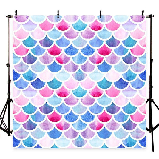 Fancy Mermaid Scales Glare Backdrop Girl Show Photograph Background