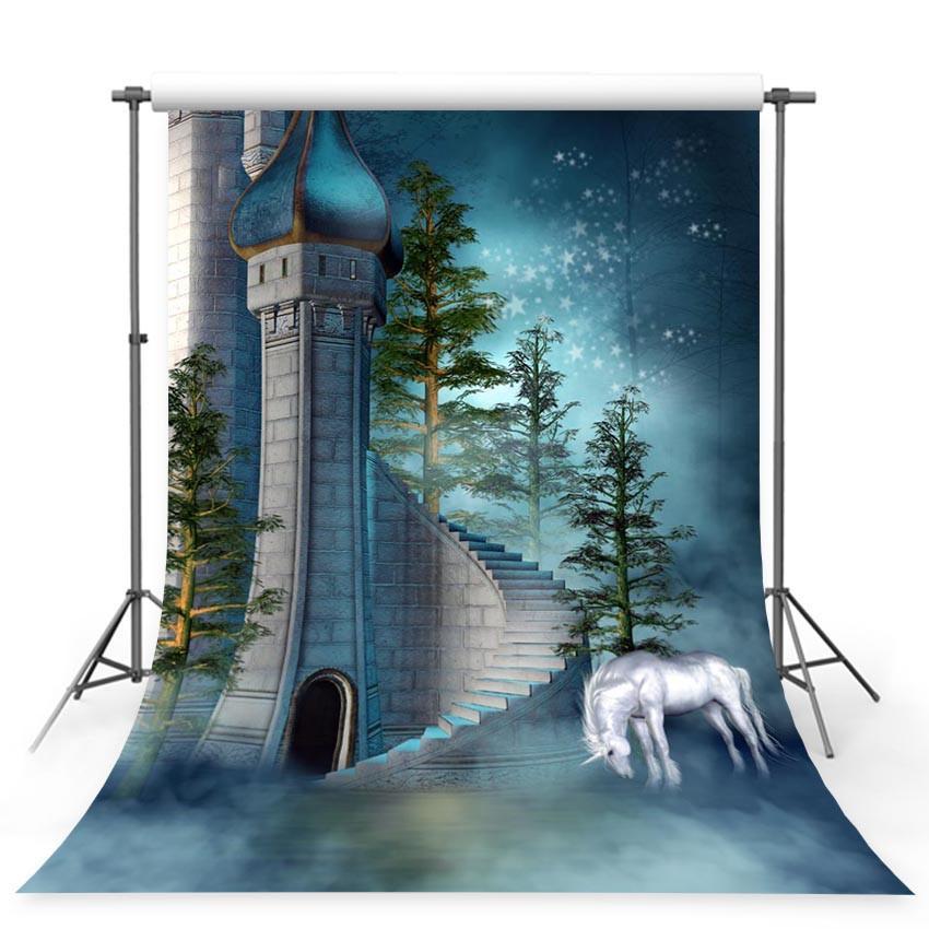 Unicorn Mysterious Castle Backdrop for Studio Photography Backgroun