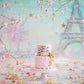 Pink Floral Paris Birthday Backdrops  for Photo Booth Props