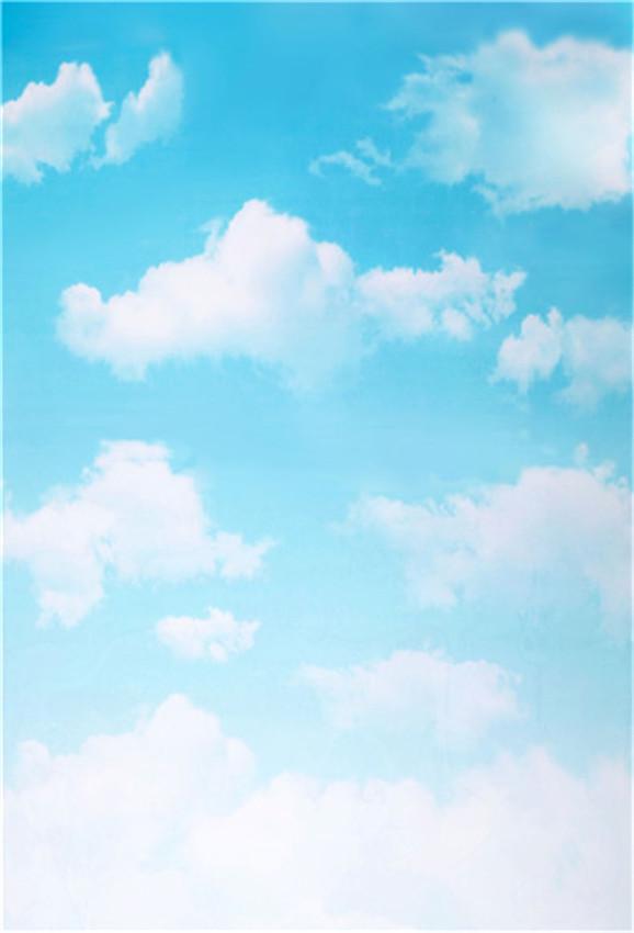 Blue Sky White Cloud Baby Show Backdrop for Photography