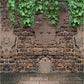 Vintage Brick Wall Stone Floor Leaves Photo Booth Prop Backdrop