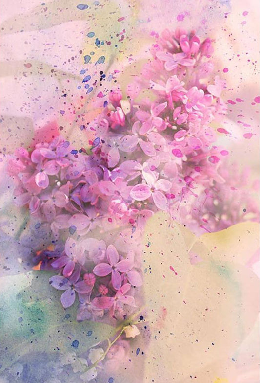 Watercolor Spring Flowers Bokeh Photography Backdrop