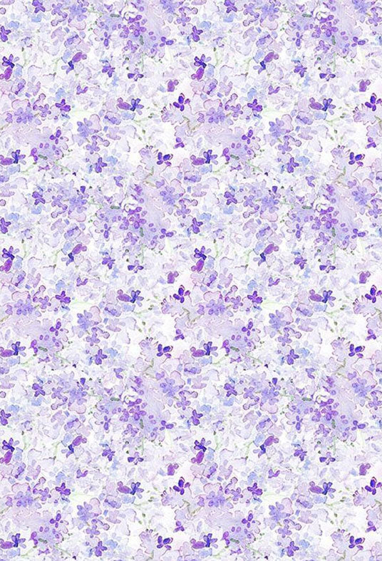 Purple Little  Flowers Watercolor Photography Backdrop