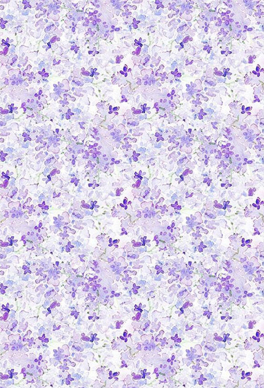 Purple Little  Flowers Watercolor Photography Backdrop