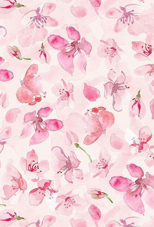 Watercolor Pink  Flowers Printed Photography Backdrop
