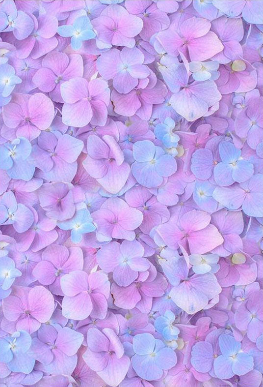 Printed Purple and Pink Flowers Wall For  Photography Backdrop