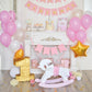 1st Birthday Pink Wall With Decoration Background Photography Backdrops