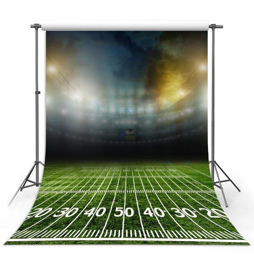 Green Grass Backdrop Night Sports Field Photography Background