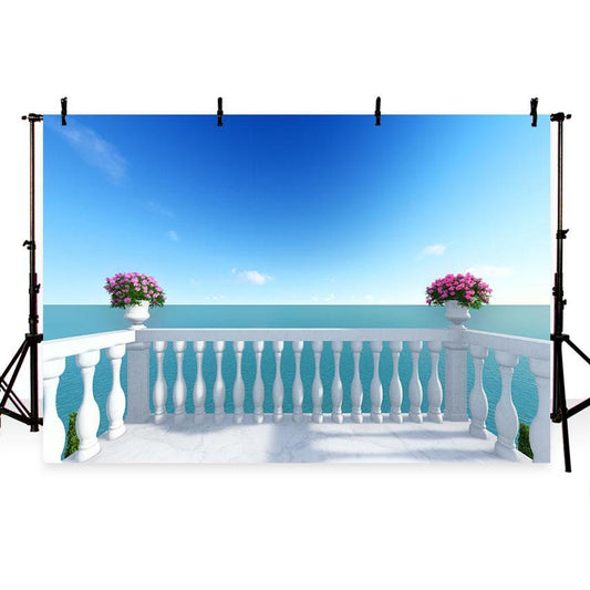 Seaside Beautiful Scenery Backdrop for Weeding Vocation Photography Background