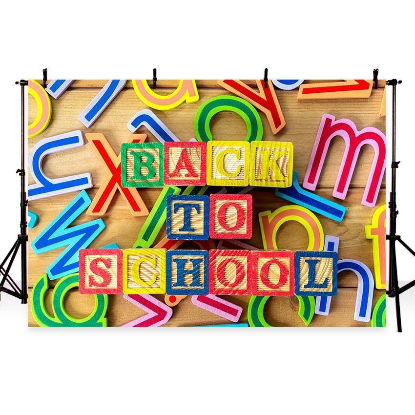 Colorful Decoration Backdrop Back to School Theme Background for Photography