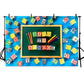 Blue Wood Floor Backdrop Back to School Theme Background for Photography