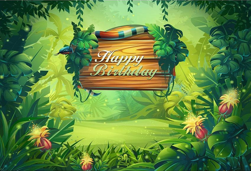Green Leaves Photography Backdrop Forest Background for Baby Birthday Party