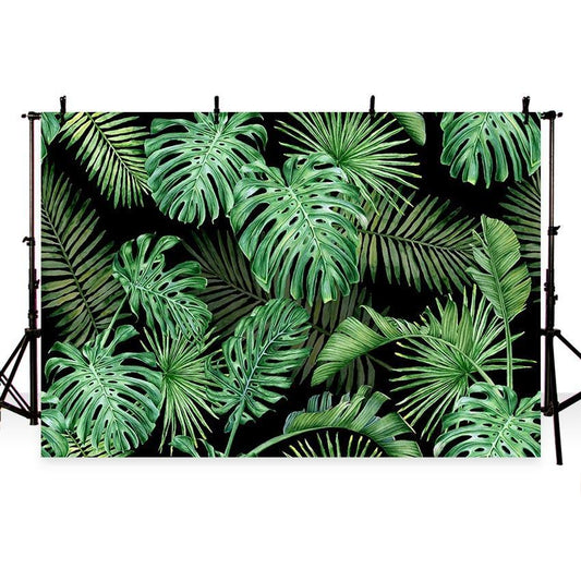 Green Tropical Leaves Backdrop Spring Photography Background