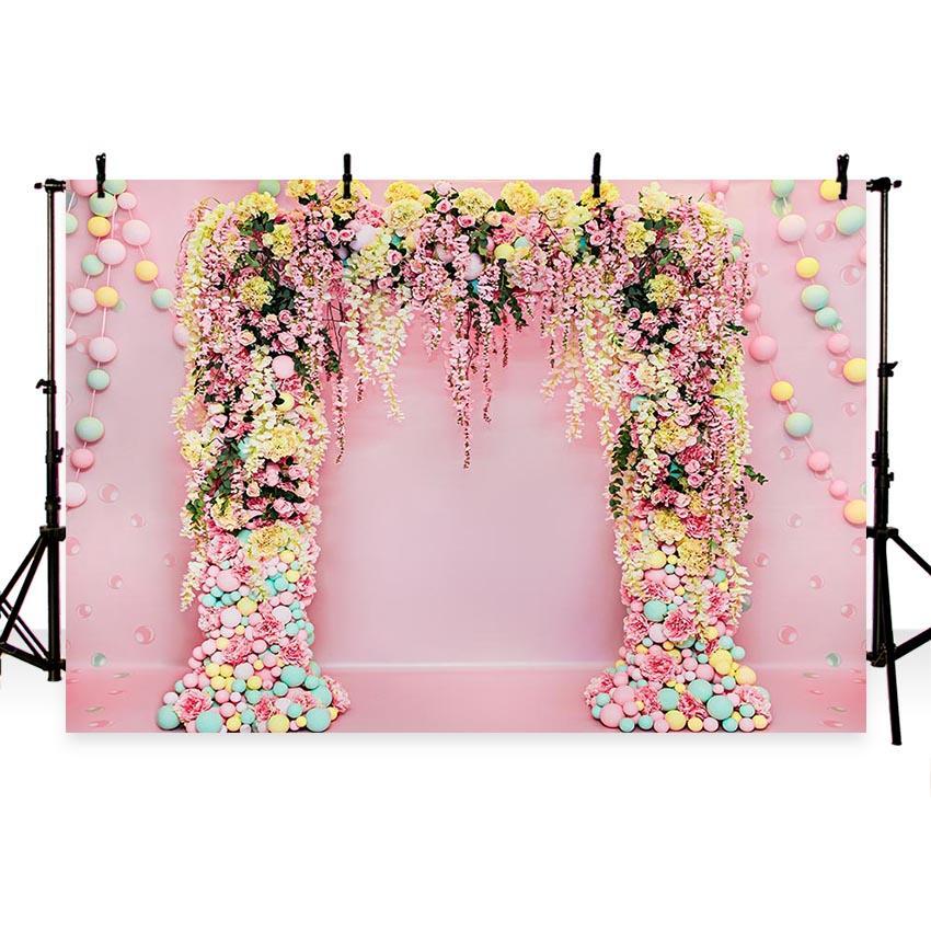 Flowers Decoration Backdrop Valentine's Day Floral Photography Background
