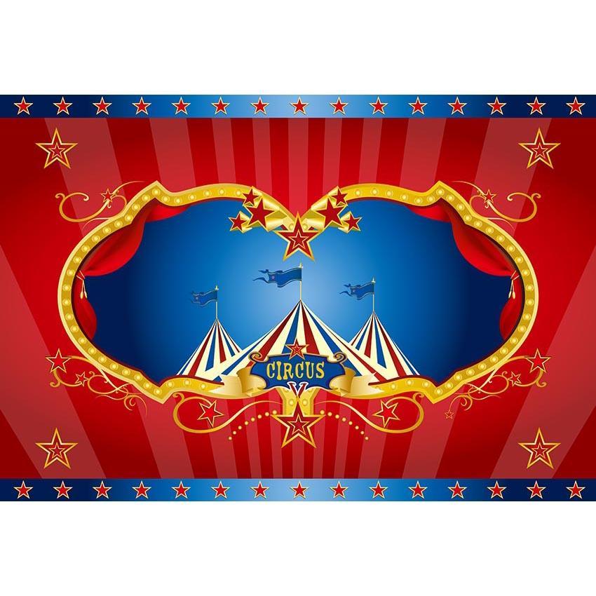 Red Circus Backdrop Carnival Festive First Birthday Party Photography Background