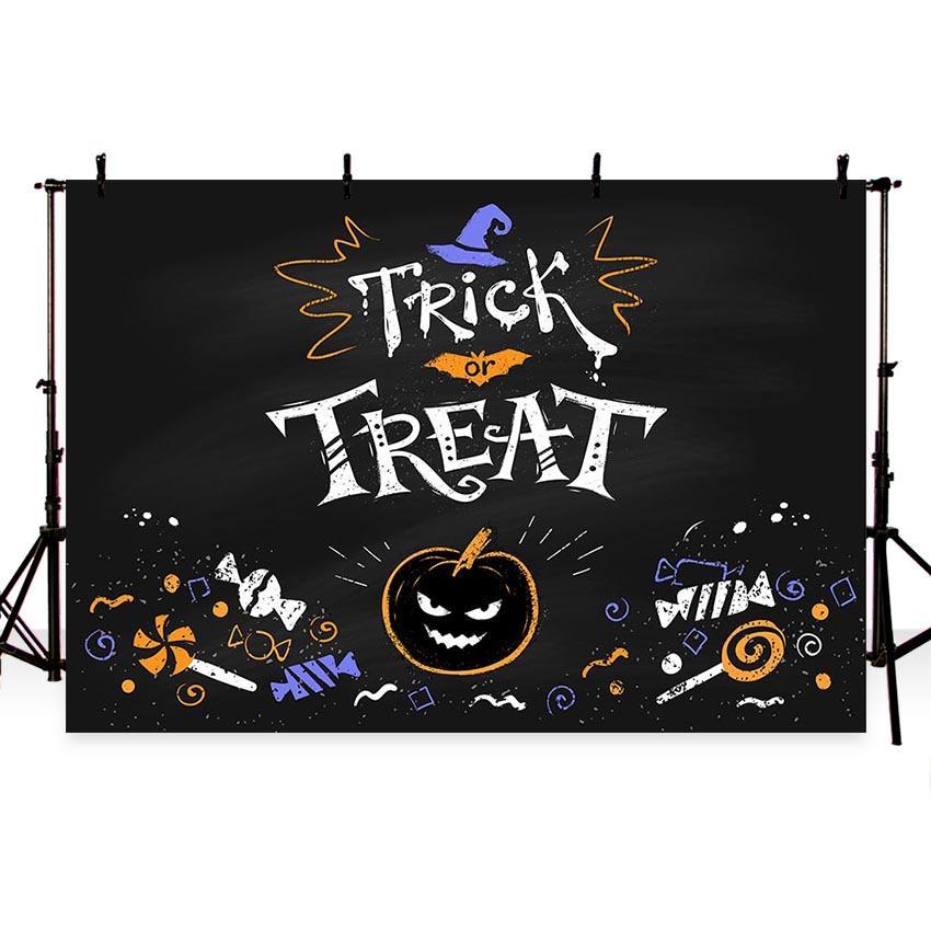 Trick Treat Pattern Backdrop Night Halloween Photography Background