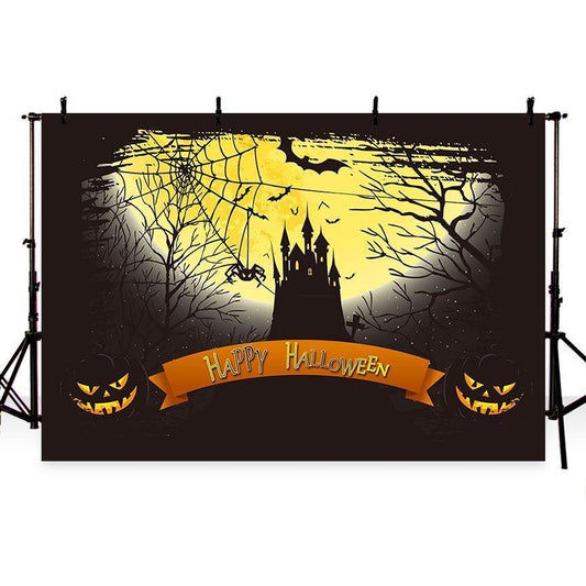 Dark Castle Under Moonlight Backdrop Halloween Photography Background