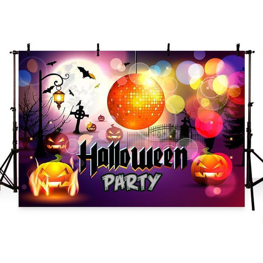 Pumpkin Golden Ball Backdrop Halloween Photography Background