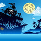 Cartoon Pirate Birthday Baby Show Photo Backdrop for Picture