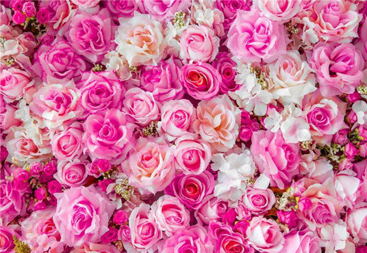 Pink Rose Flowers Wall Backdrop for Wedding