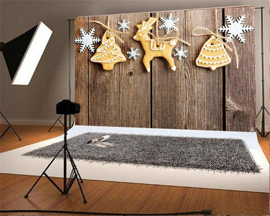 Brown Wood Wall Christmas Photography Backdrops