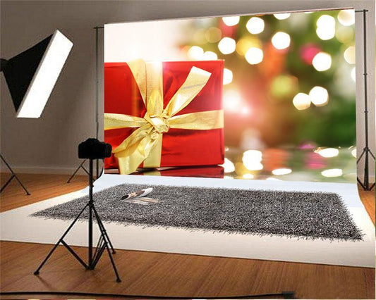 Shiny Christmas Gift Photo Back Drop