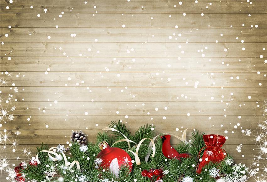 Snowflake Grey Wooden Christmas Backdrop