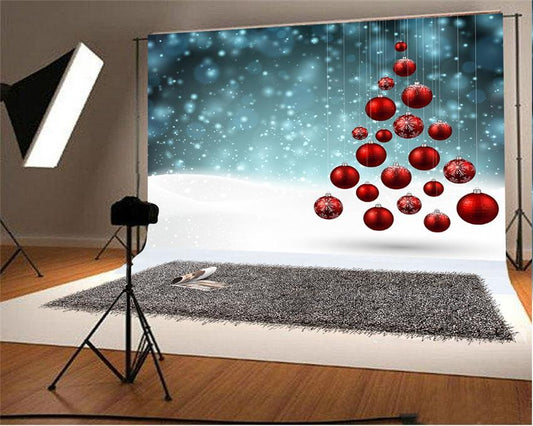 Bokeh Red Bell Glitter Photography Backdrops for Picture