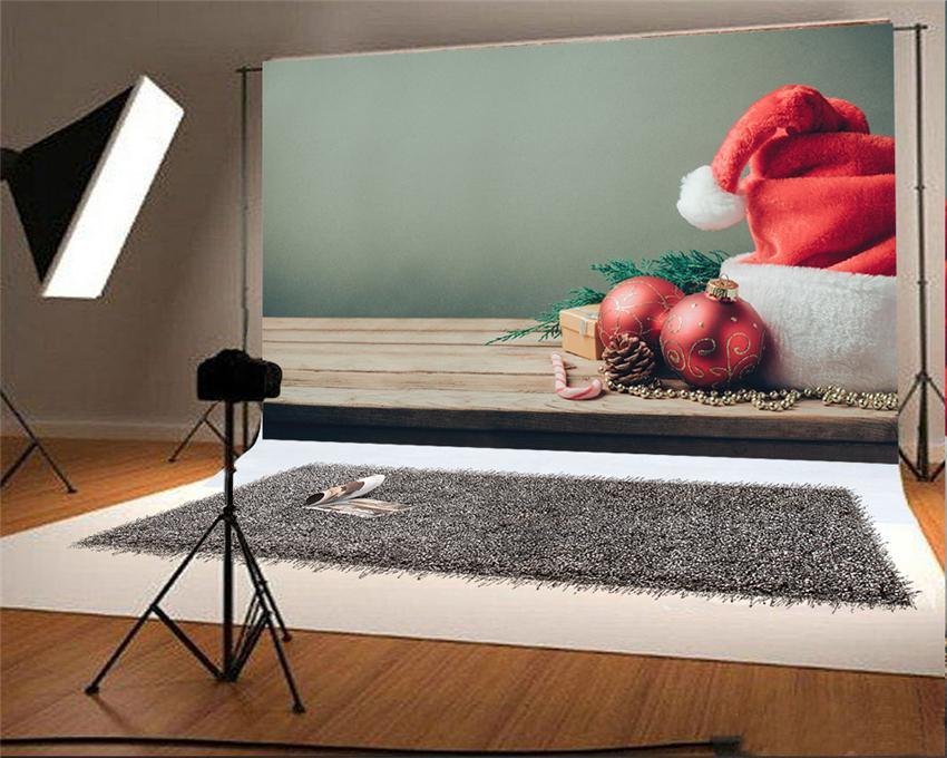 Christmas Red Bell Wood Floor Backdrops