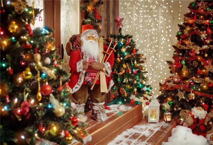 Shiny Christmas Santa Claus Photography Prop Background