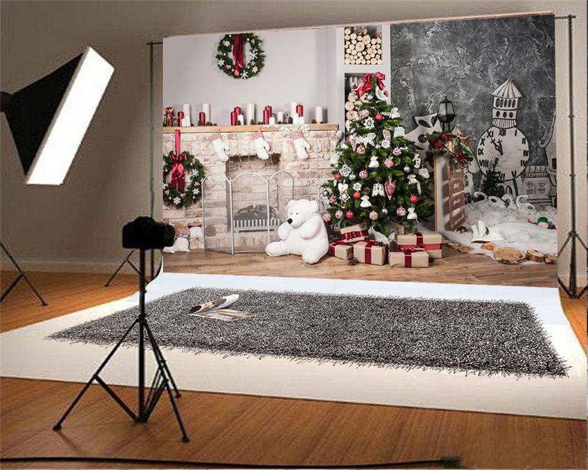 Christmas Photography Backdrop for Wood Floor