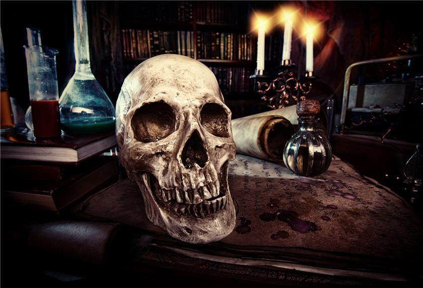 Halloween Skeleton Magic Photography Backdrop