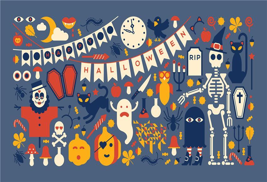 Happy Halloween Backdrop for Photography Cartoon Photo Background