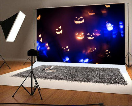 Pumpkin Light Halloween Photo Backdrops