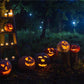 Halloween Photo Backdrop Pumpkin Light Forest Backdrops