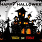 Happy Halloween Black Castle Photography Backdrop