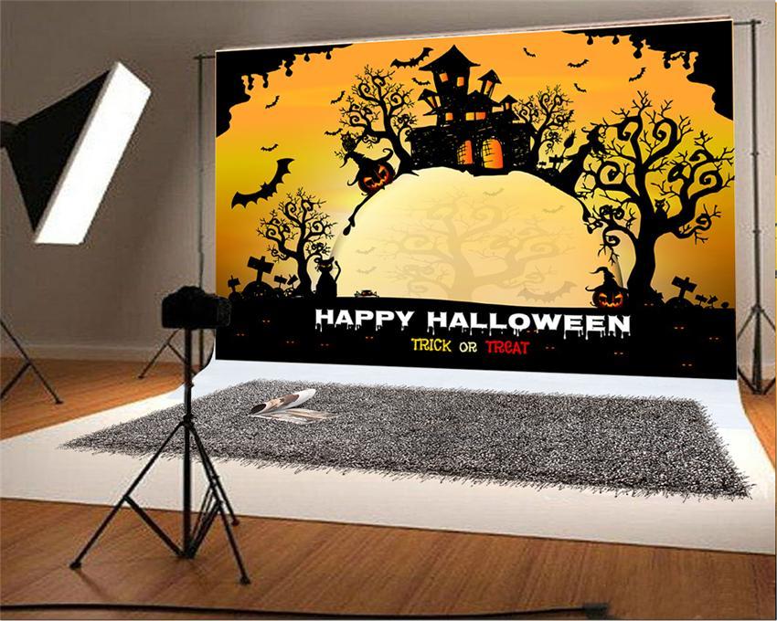 Yellow Halloween Branches Photo Backdrops