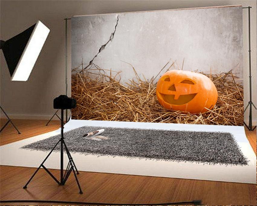 Haystack Halloween Pumpkin Photo Studio Backdrop